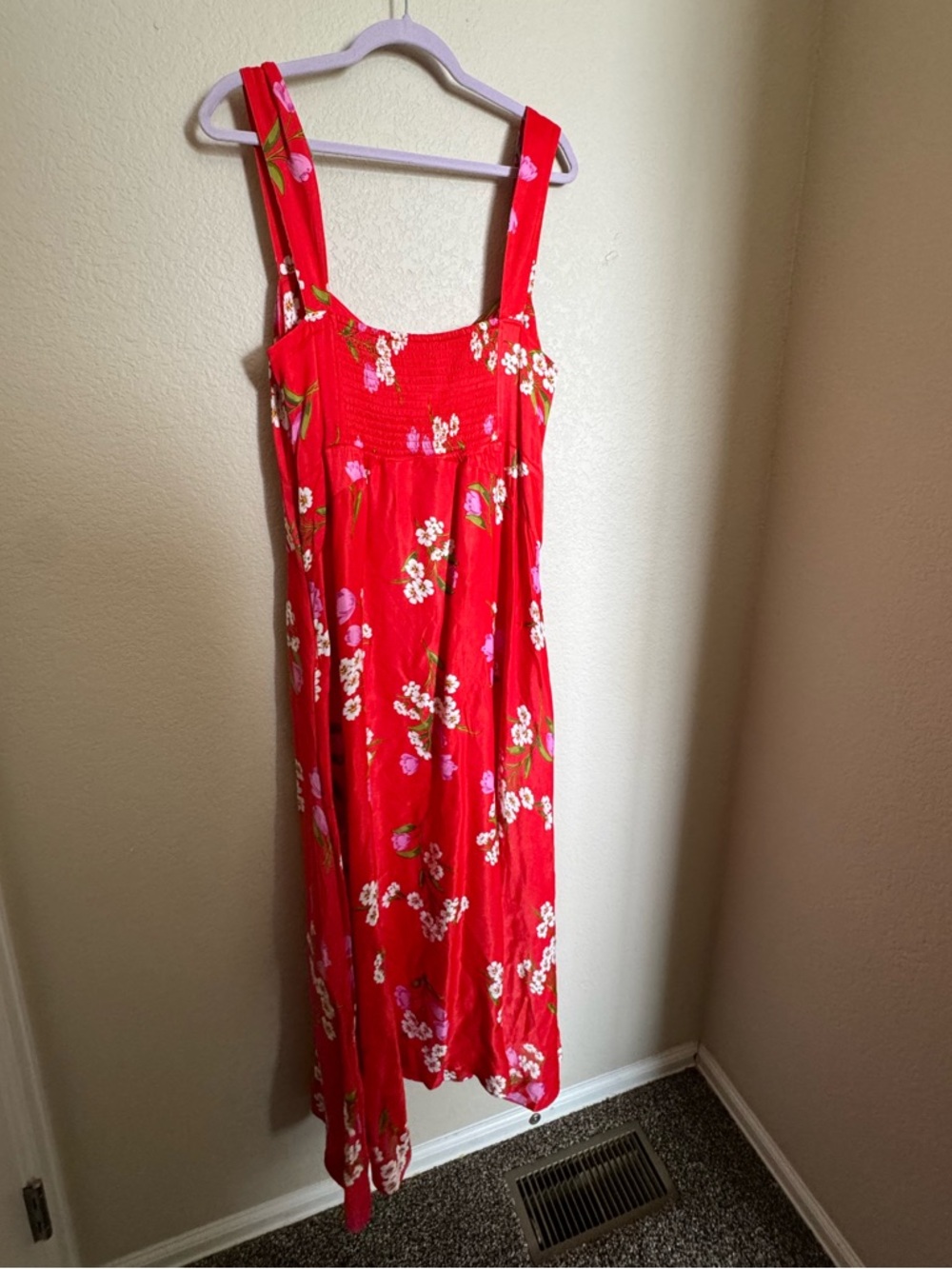 Anthropologie Maeve The Jocelyn Sleeveless Slip Midi Dress Sz XL Red Floral - Picture 8 of 11